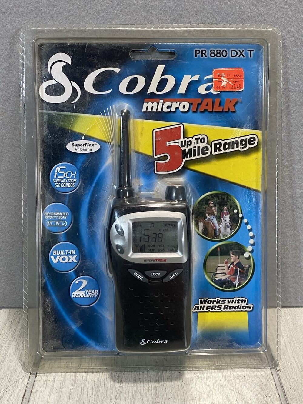 Cobra Micro Talk PR 880 DX T, Walkie Talkie, Two-Way Radio, NOS